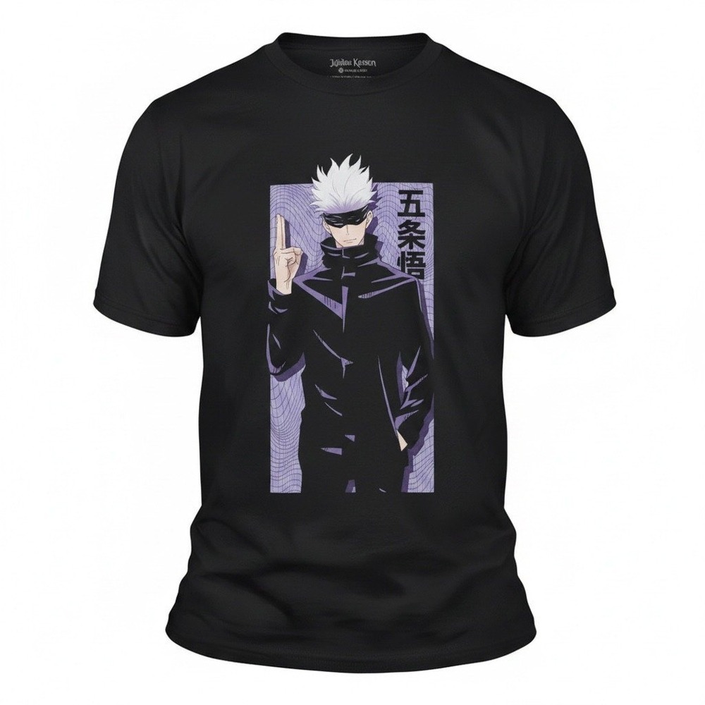 Jujutsu Kaisen Satoru Gojo Black Graphic T-Shirt Mens XL XLT Crunchyroll Anime